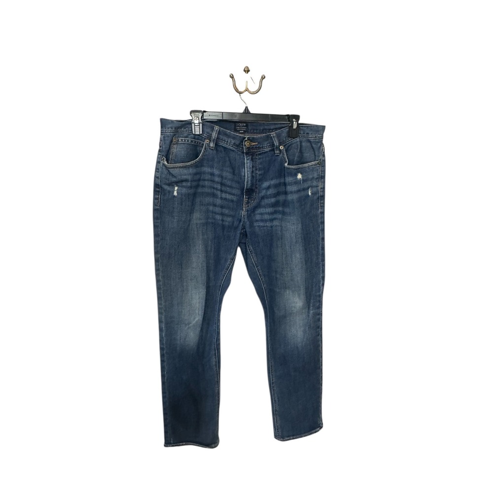 J.Crew Sutton Denim Jeans Men's 34x32 Slim Fit Blue Distressed Casual Pants
